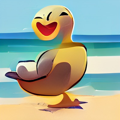 Happy Duck on Beach