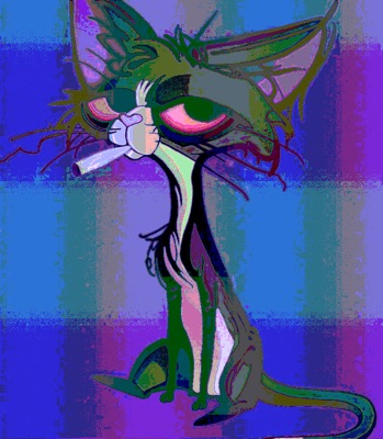 Stoned Cat Vibing