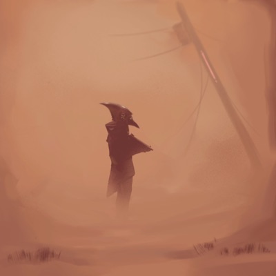 Birdman in fog