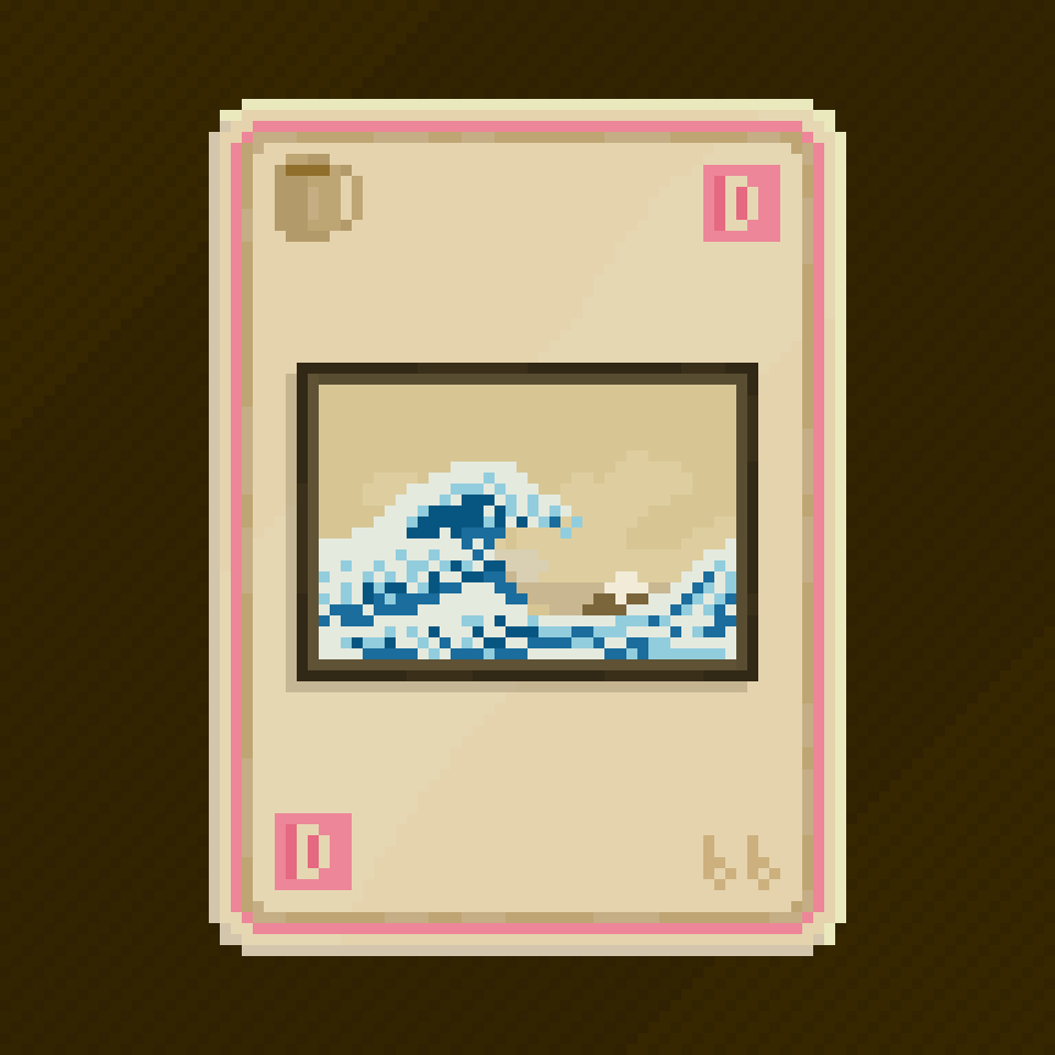 Kanagawa Wave Caffeine Card